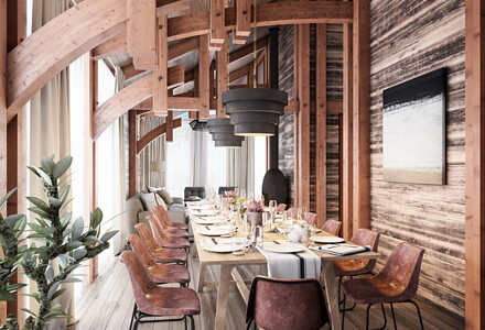 Интерьер летней кухни в стиле Timber Frame
